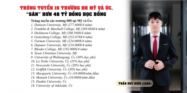 THPT-VP | TR&Uacute;NG TUYỂN 16 TRƯỜNG ĐH MỸ V&Agrave; &Uacute;C, &ldquo;SĂN&rdquo; HƠN 48 TỶ ĐỒNG HỌC BỔNG